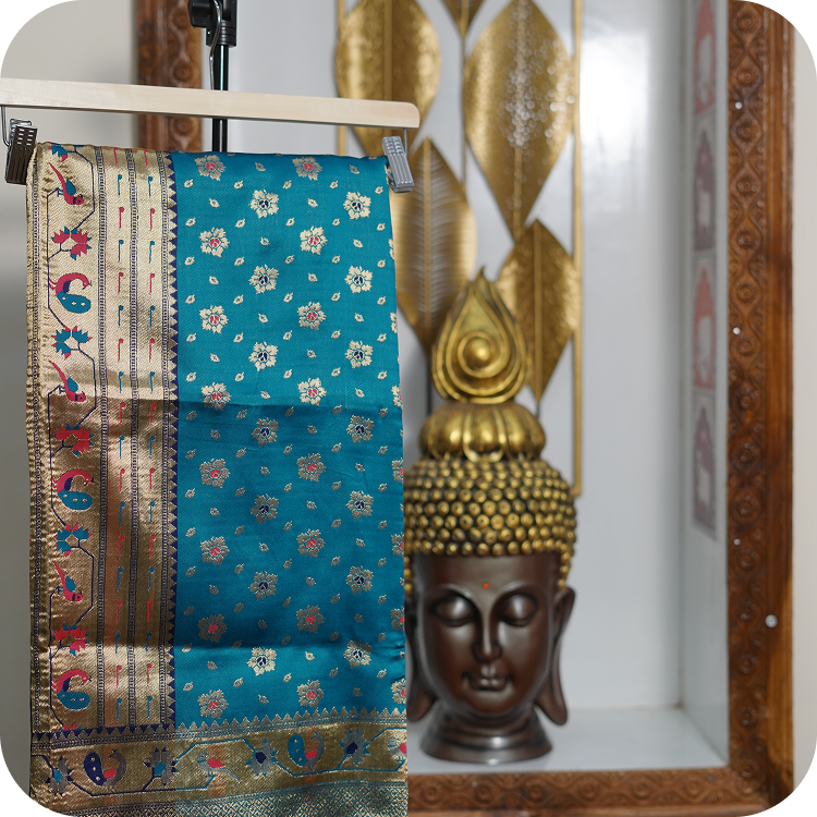 Paithani replica-Dark blue