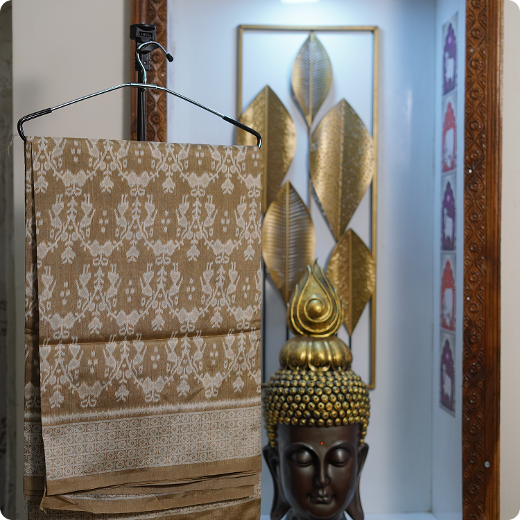 Bhagelpuri Printed saree- Mustard yellow -light