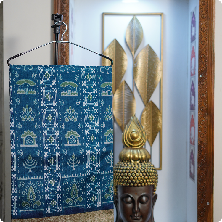 Bhagelpuri printed fancy saree- Blue