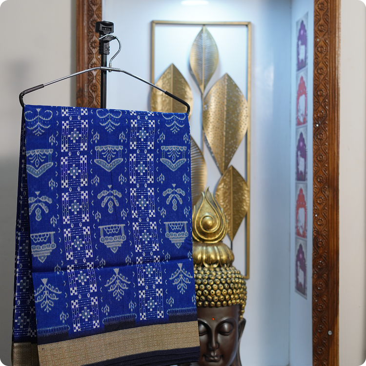 Bhagelpuri Printed saree- INK blue