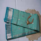 Gadwal Pattu Saree – Sea Green with Rich Pallu & Kanchi Border