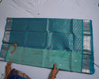 Gadwal Pattu Saree – Sea Green with Rich Pallu & Kanchi Border