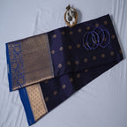 Kanchipuram Silk Saree  Violet with Blue Border