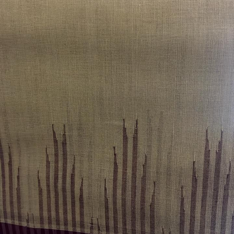 Kanchi cotton-handweaved-Beige with checks and temple border-blue and maroon