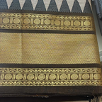 Kanchi cotton saree-Hand weaved-Beige with brown temple border