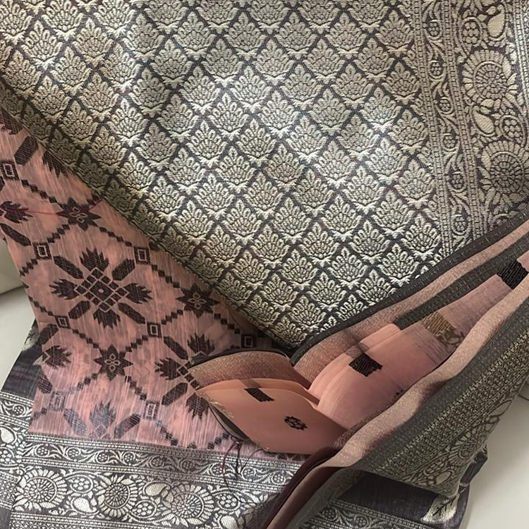 Semi banaras katan saree- rich pallu and blouse -pink