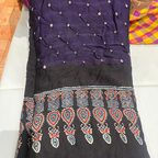 Model silk saree- handbandhini & Ajrak print blouse and pallu