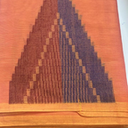 Kanchi cotton saree-handweaved-Light orange with big temple weaved with tread